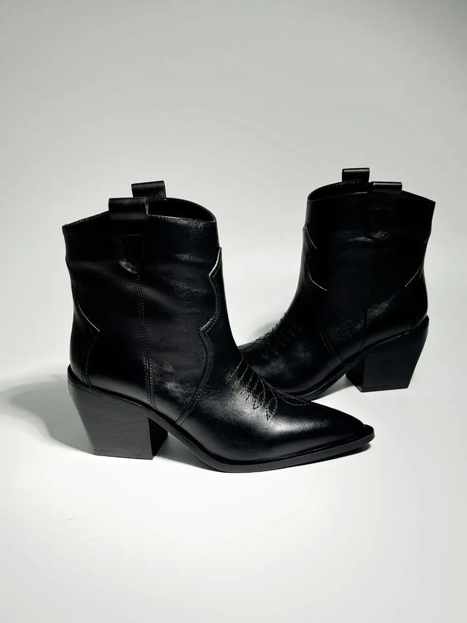 Ankle Texas Boots-Black