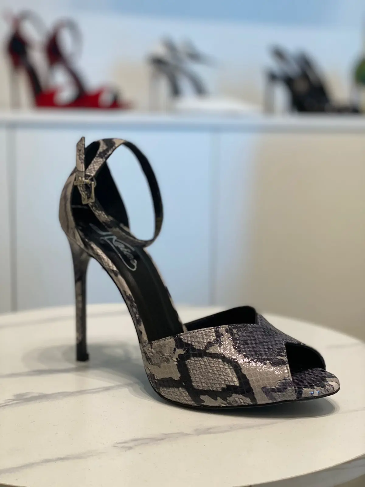 Grey Snake Sandals